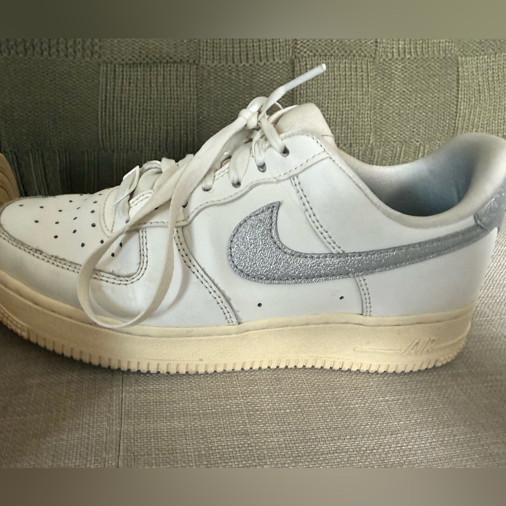 Nike White and Silver Sneakers